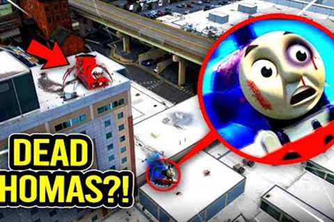 DRONE CATCHES THOMAS THE TRAIN FALLING OFF A BUILDING!! (CHARLES KILLED HIM)