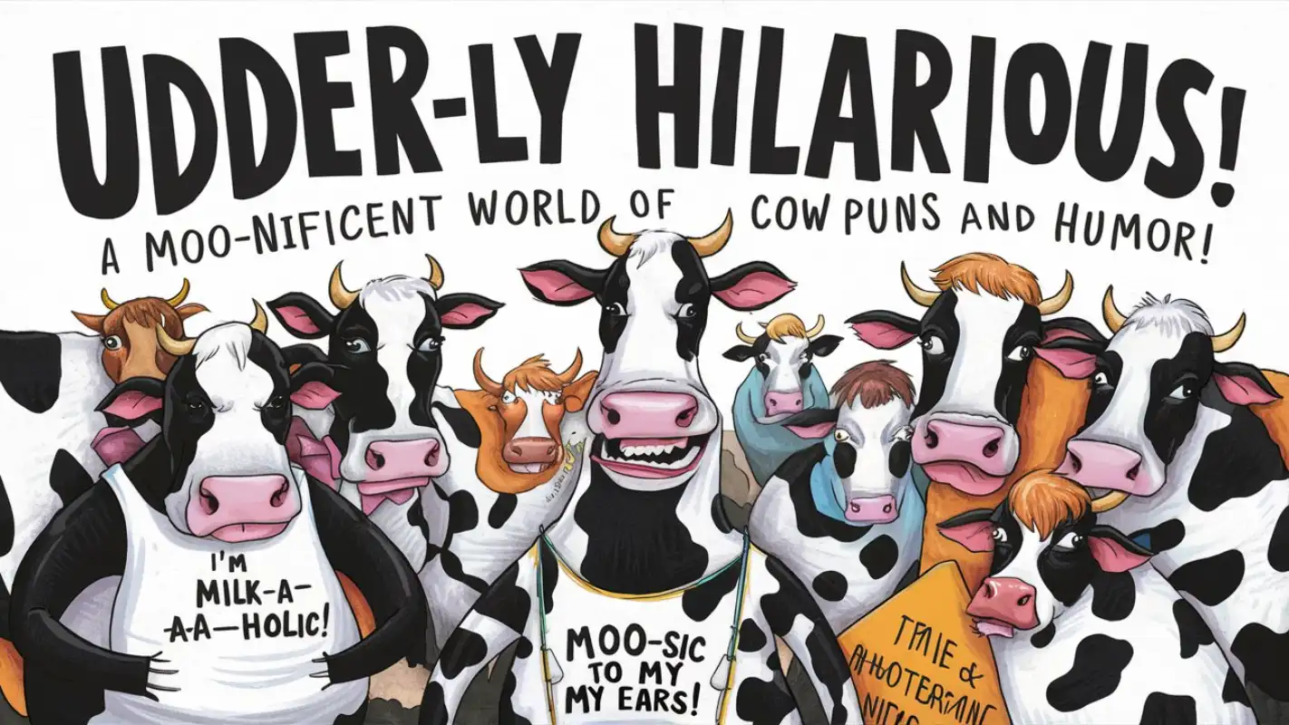 Moo-ving Laughs: The Best Cow Puns to Brighten Your Day - Crack Up Puns