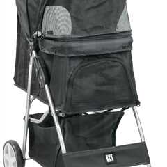 KCT Hooded Foldable Pet Stroller - Travel Carriage for Dogs & Cats with Safety Features