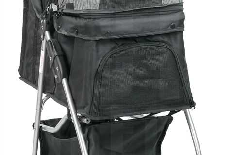 KCT Hooded Foldable Pet Stroller - Travel Carriage for Dogs & Cats with Safety Features